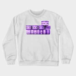 several rolls of purple tape with cute face Crewneck Sweatshirt